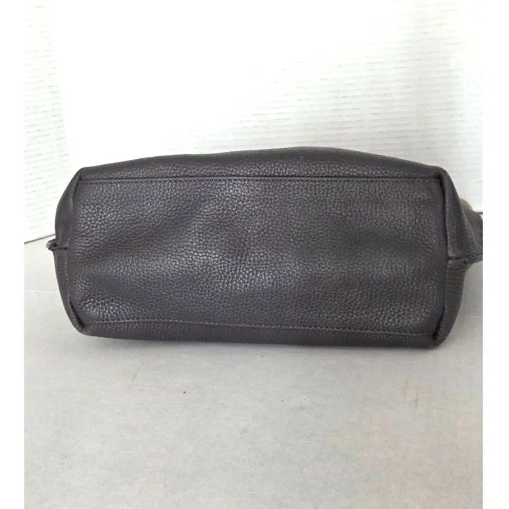 Ted Baker London Candiee Pebbled Leather Charcoal Grey Hobo Bag Gold Hardware